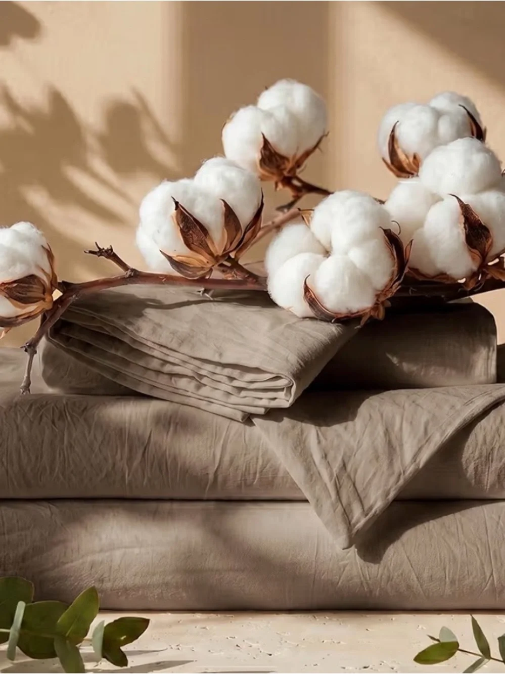 Bedsure Cotton Taupe King Duvet Cover Set
